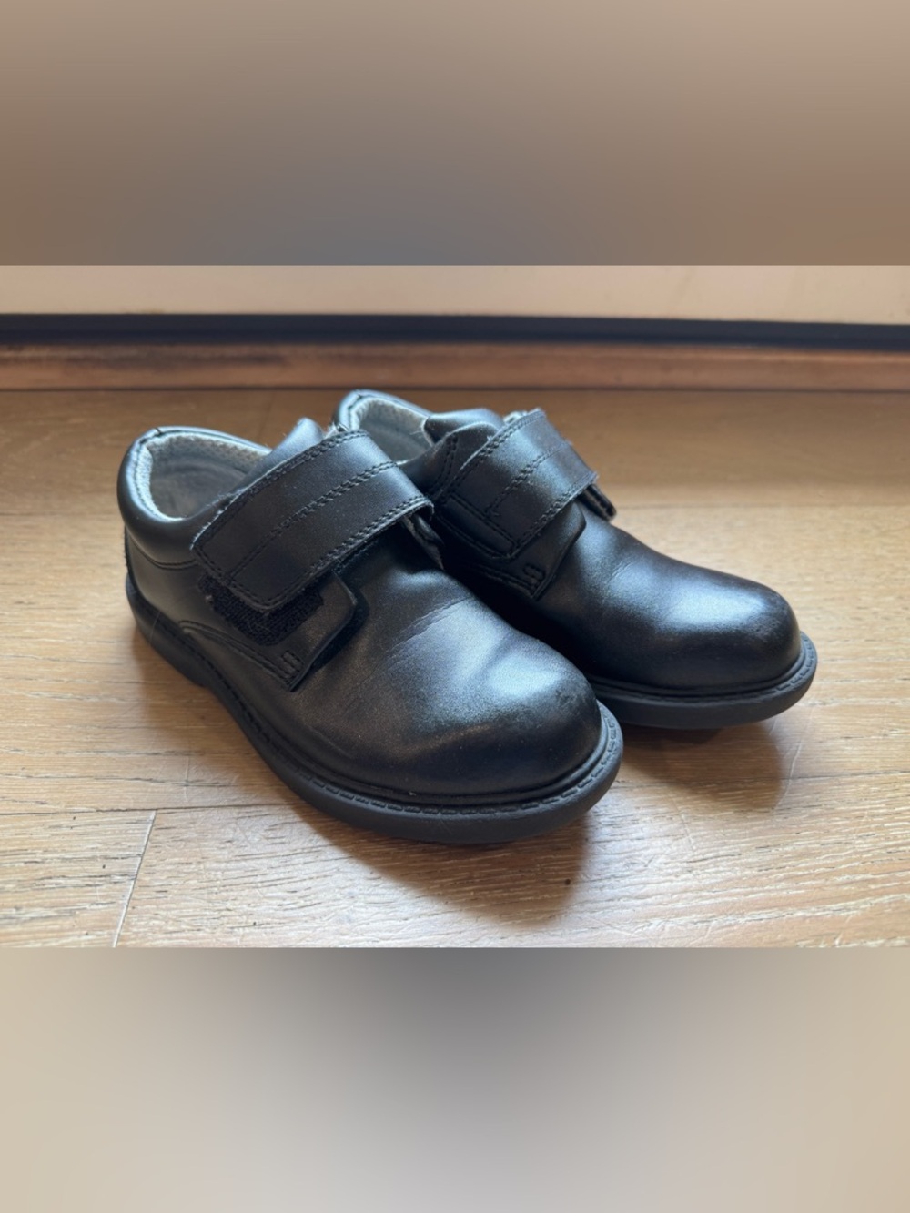 Kids Black Leather Dress Shoes Uniform Shoes